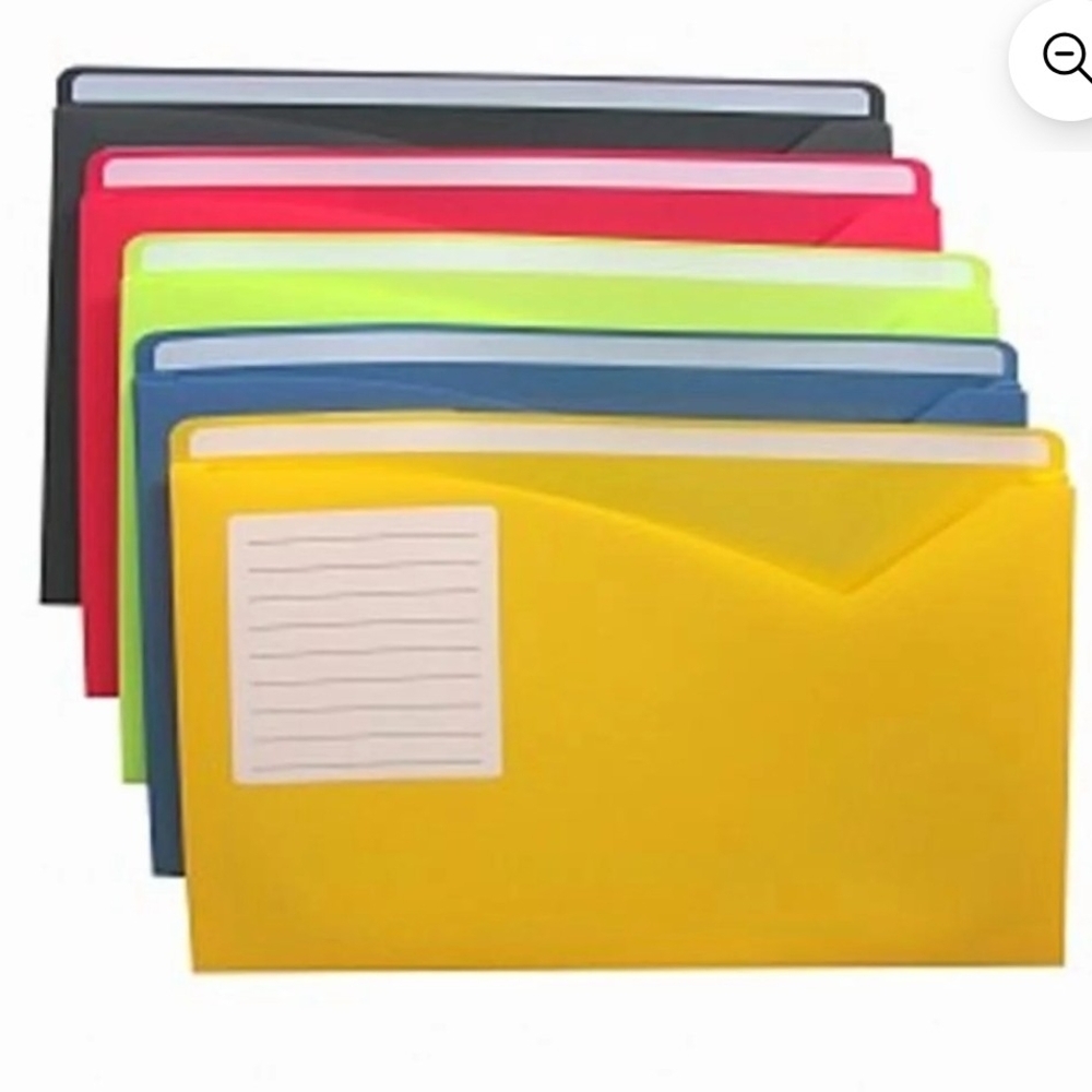 Green Write-On Poly File Jackets - 10 Pack - Picture 2 of 4
